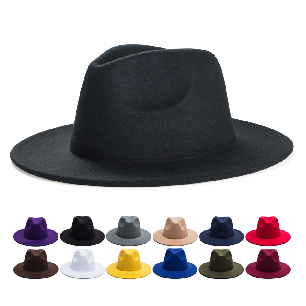 Unisex Vintage Style Simple Style British Style Solid Color Big Eaves Flat Eaves Fedora Hat display picture 14