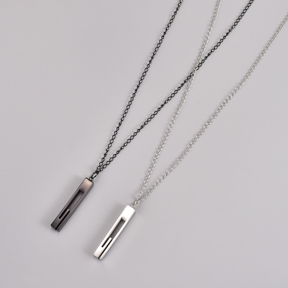 Casual Simple Style Square Titanium Steel Plating Gold Plated Pendant Necklace Long Necklace display picture 5