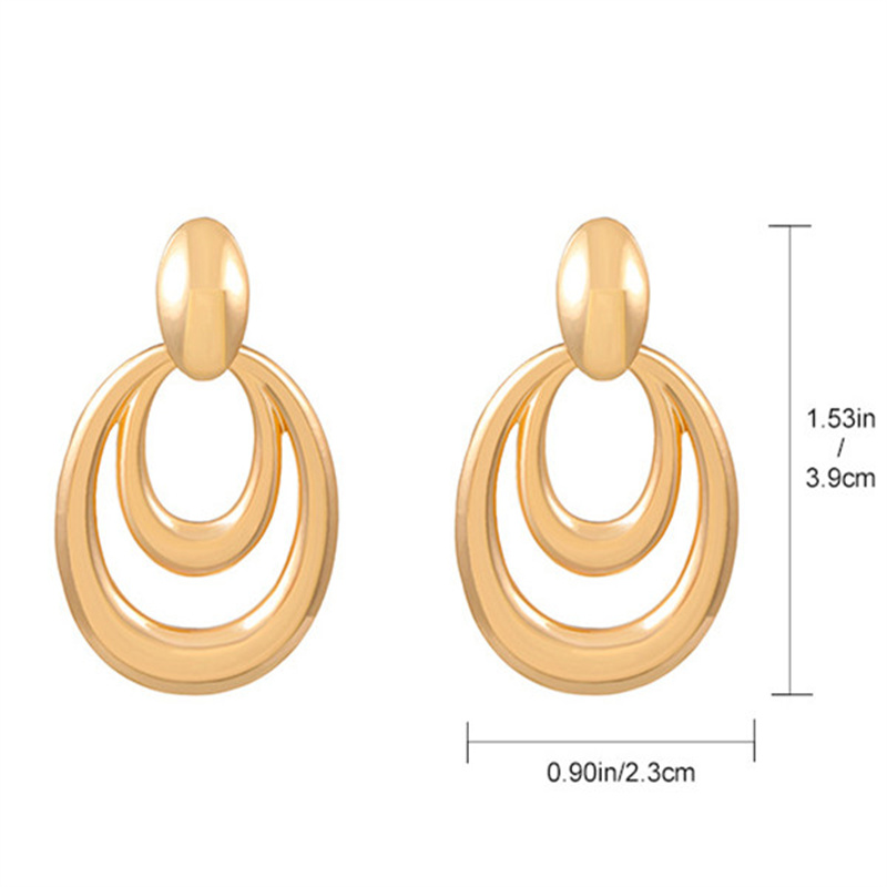 Simple Style Streetwear Solid Color Metal Copper Plating Hollow Out Inlay Zircon 18k Gold Plated Gold Plated Silver Plated Women's Earrings display picture 5