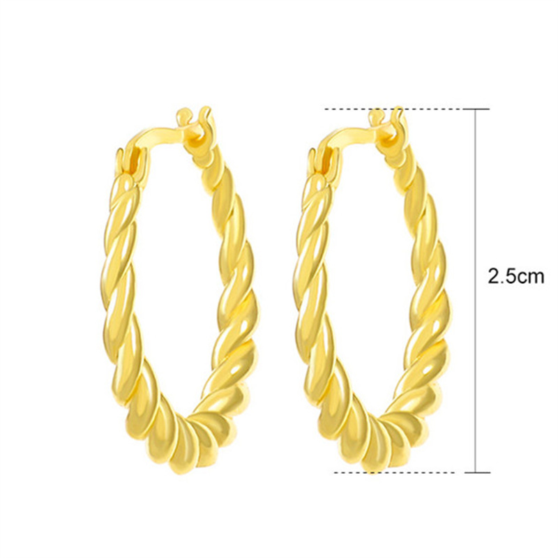 Simple Style Streetwear Solid Color Metal Copper Plating Hollow Out Inlay Zircon 18k Gold Plated Gold Plated Silver Plated Women's Earrings display picture 7
