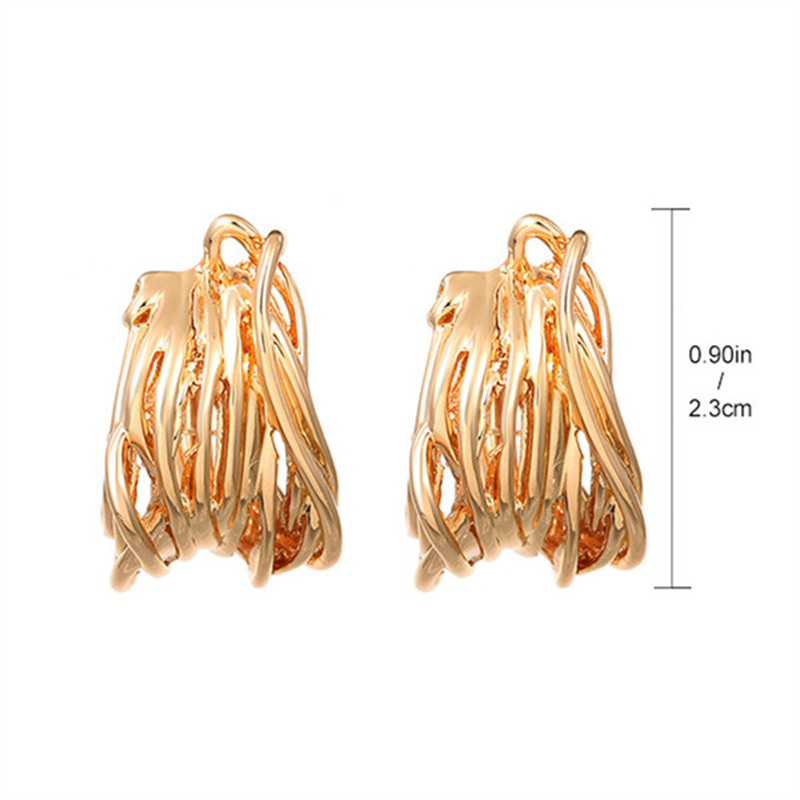 Simple Style Streetwear Solid Color Metal Copper Plating Hollow Out Inlay Zircon 18k Gold Plated Gold Plated Silver Plated Women's Earrings display picture 8