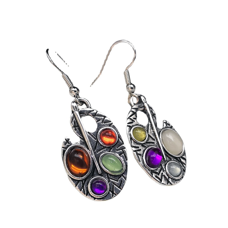 Classic Style Oval Alloy Inlay Opal Women's Drop Earrings display picture 5