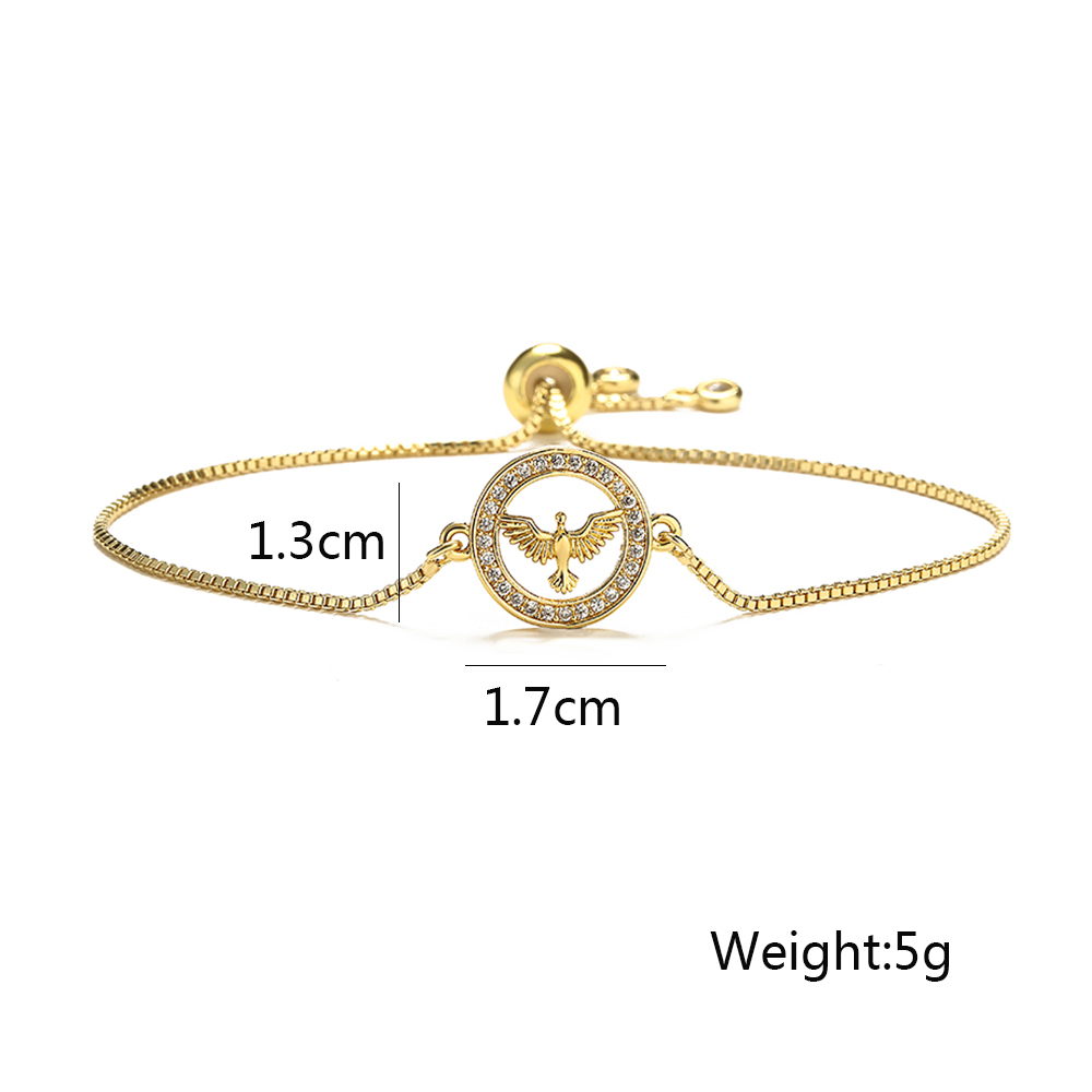 Simple Style Commute Angel Copper Plating Inlay Zircon 18k Gold Plated Bracelets display picture 1