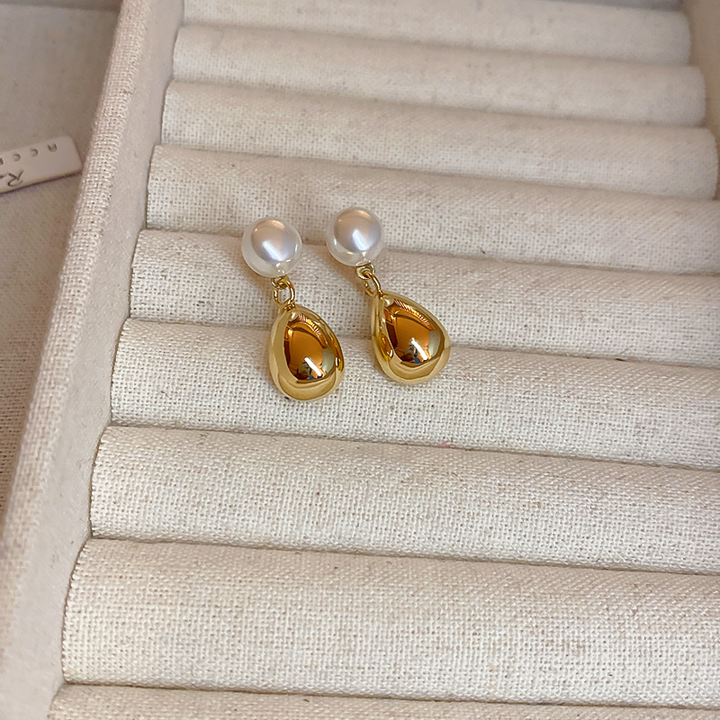 Elegant Water Droplets Imitation Pearl Alloy Women's Drop Earrings display picture 5