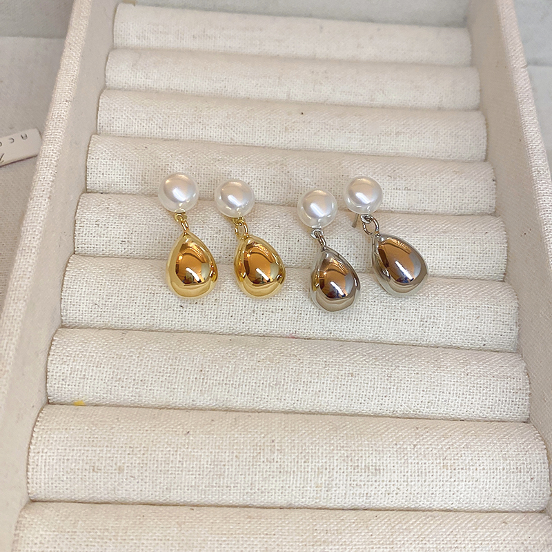 Elegant Water Droplets Imitation Pearl Alloy Women's Drop Earrings display picture 10