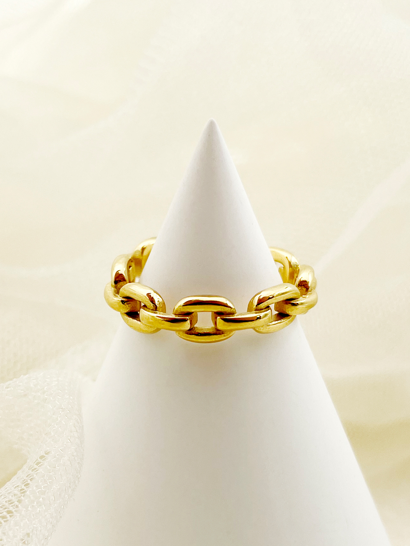 304 Stainless Steel 14K Gold Plated Simple Style Plating Solid Color Rings display picture 1