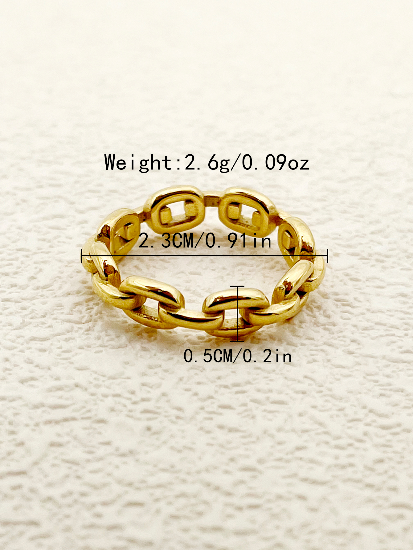 Edelstahl 304 14 Karat Vergoldet Einfacher Stil Überzug Einfarbig Ringe display picture 2