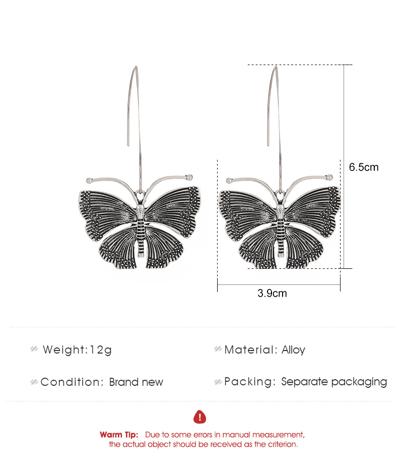 1 Paar Klassischer Stil Schmetterling Legierung Versilbert Ohrhaken display picture 1