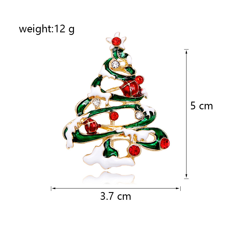Simple Style Christmas Tree Alloy Inlay Rhinestones Women's Brooches display picture 1