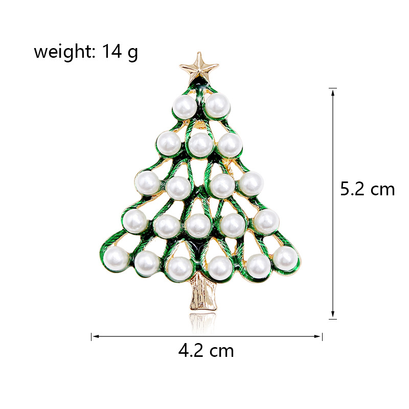 Simple Style Christmas Tree Alloy Inlay Pearl Women's Brooches display picture 1