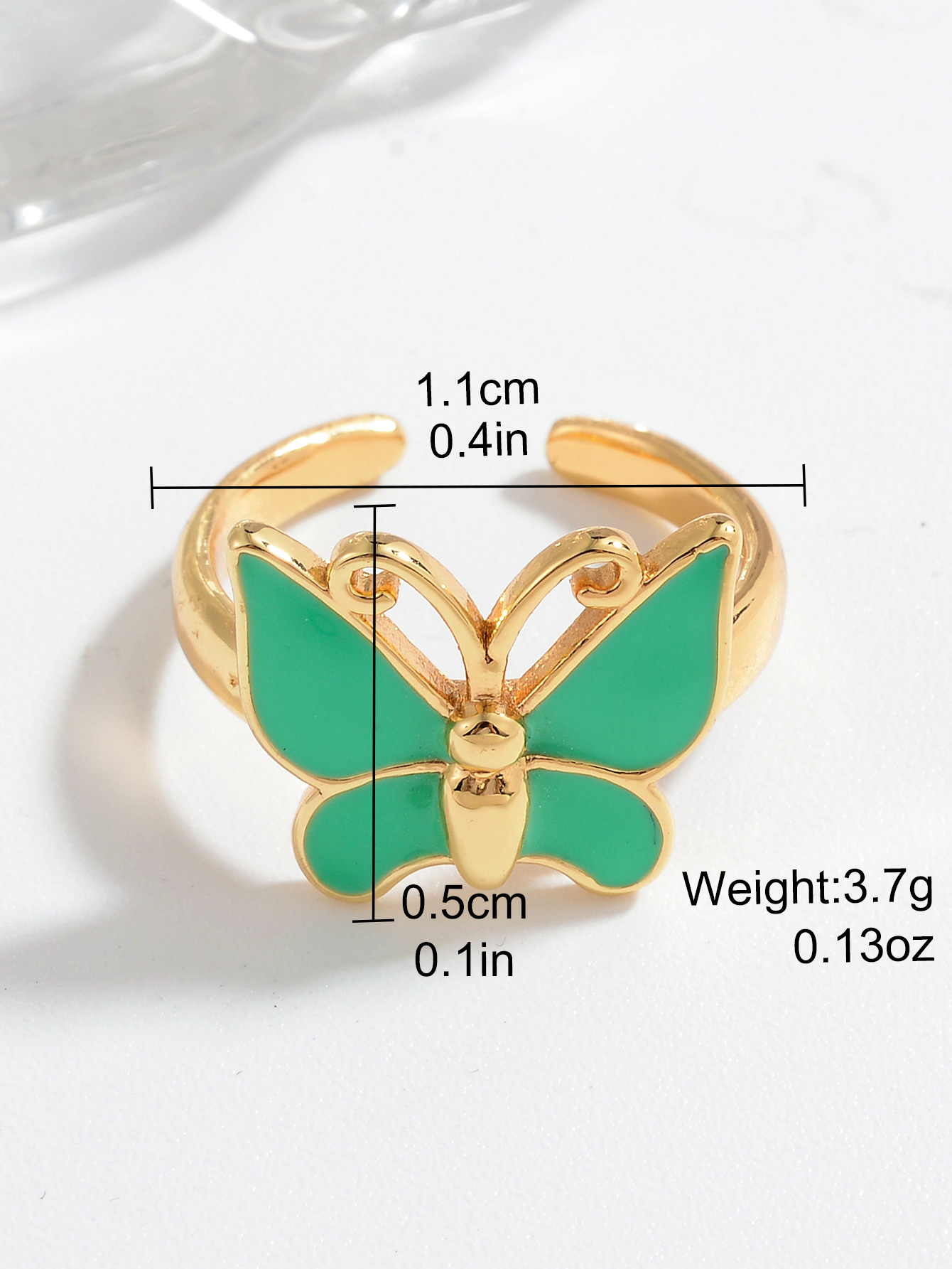 Ig Style Casual Simple Style Butterfly Copper Enamel Plating Open Rings display picture 1