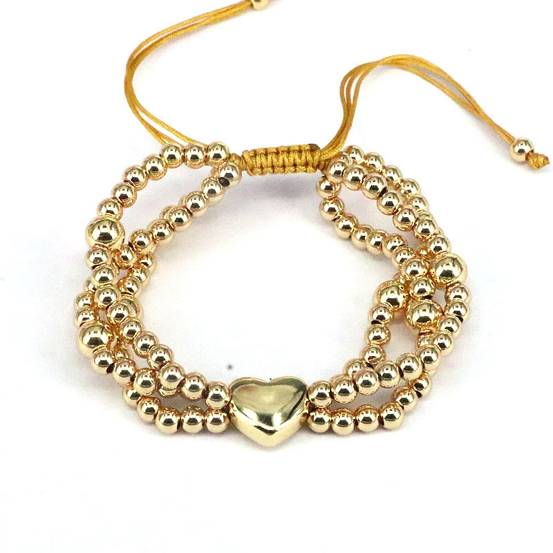 Einfacher Stil Herzform Kupfer Kupfer Vergoldet Armbänder display picture 3