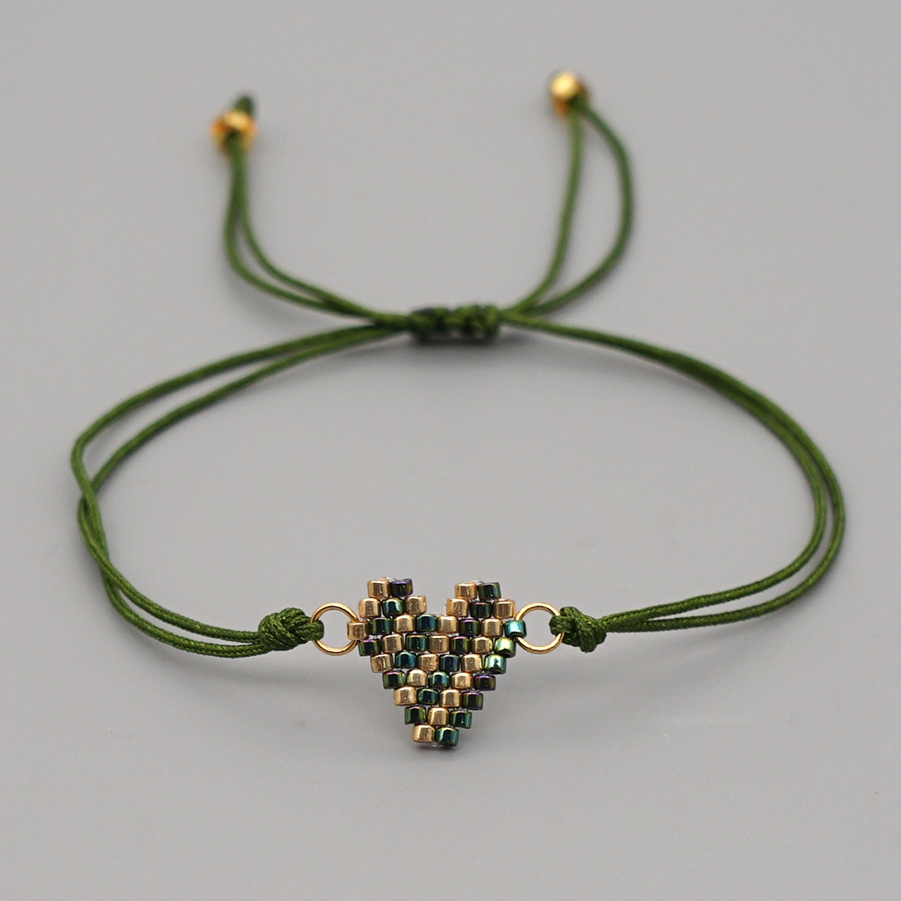 Streetwear Heart Shape Glass Rope Knitting Women's Bracelets display picture 3