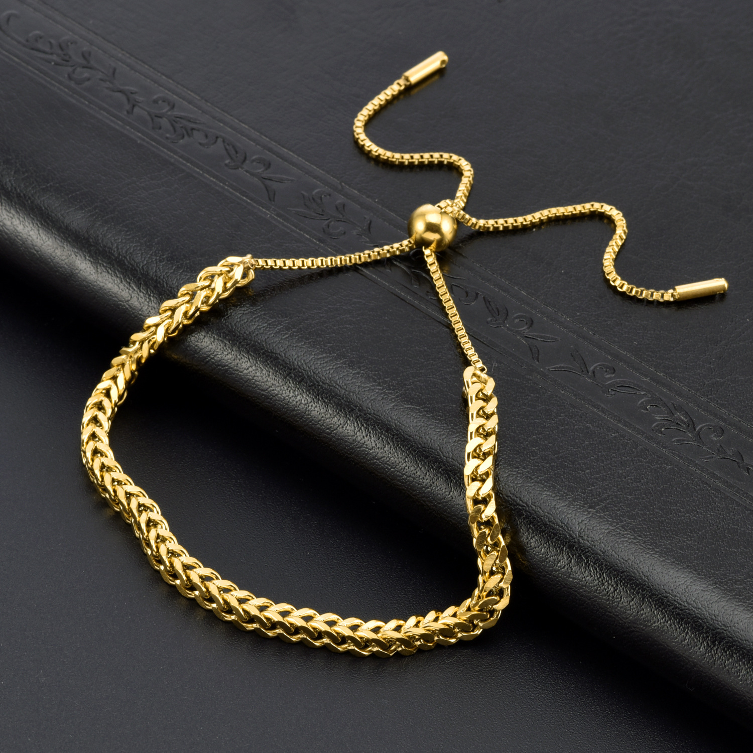 Sweet Geometric Titanium Steel 18K Gold Plated Bracelets In Bulk display picture 5