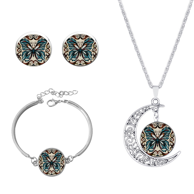 Roman Style African Style Animal Alloy Plating Inlay Glass Silver Plated Women's Jewelry Set display picture 10
