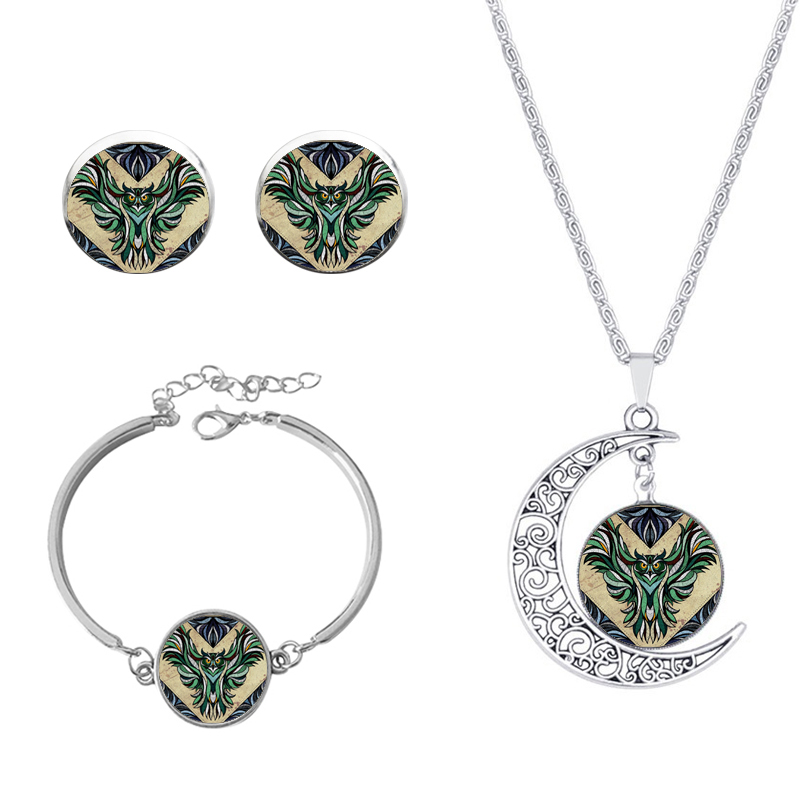 Roman Style African Style Animal Alloy Plating Inlay Glass Silver Plated Women's Jewelry Set display picture 11