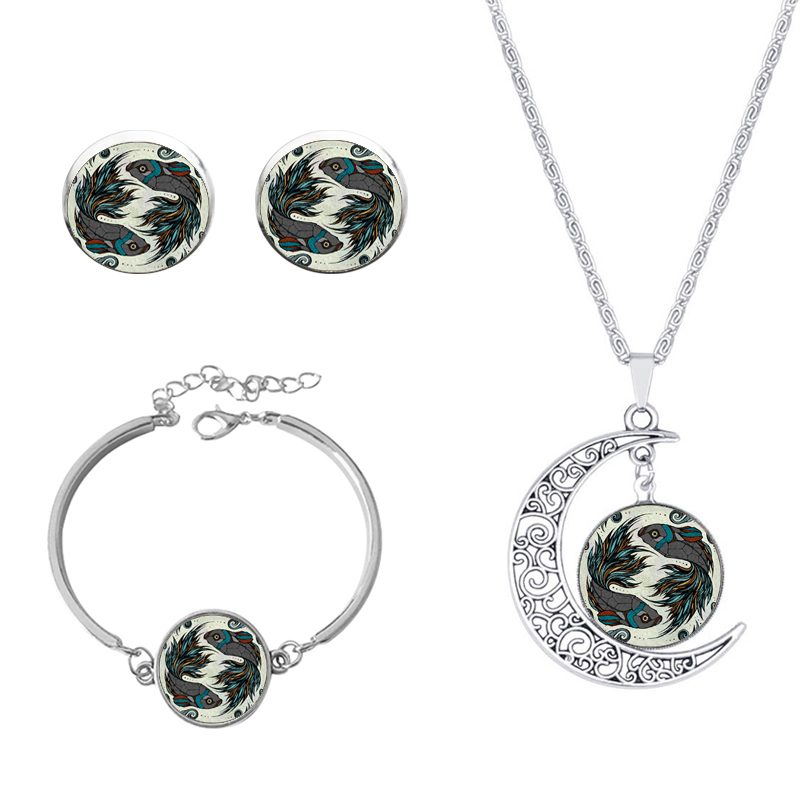 Roman Style African Style Animal Alloy Plating Inlay Glass Silver Plated Women's Jewelry Set display picture 12