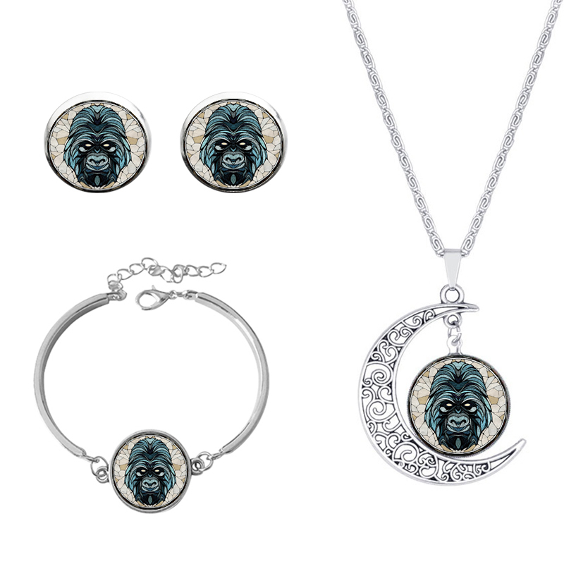 Roman Style African Style Animal Alloy Plating Inlay Glass Silver Plated Women's Jewelry Set display picture 17