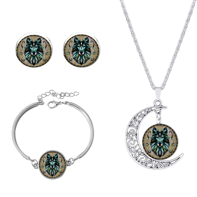 Roman Style African Style Animal Alloy Plating Inlay Glass Silver Plated Women's Jewelry Set display picture 19