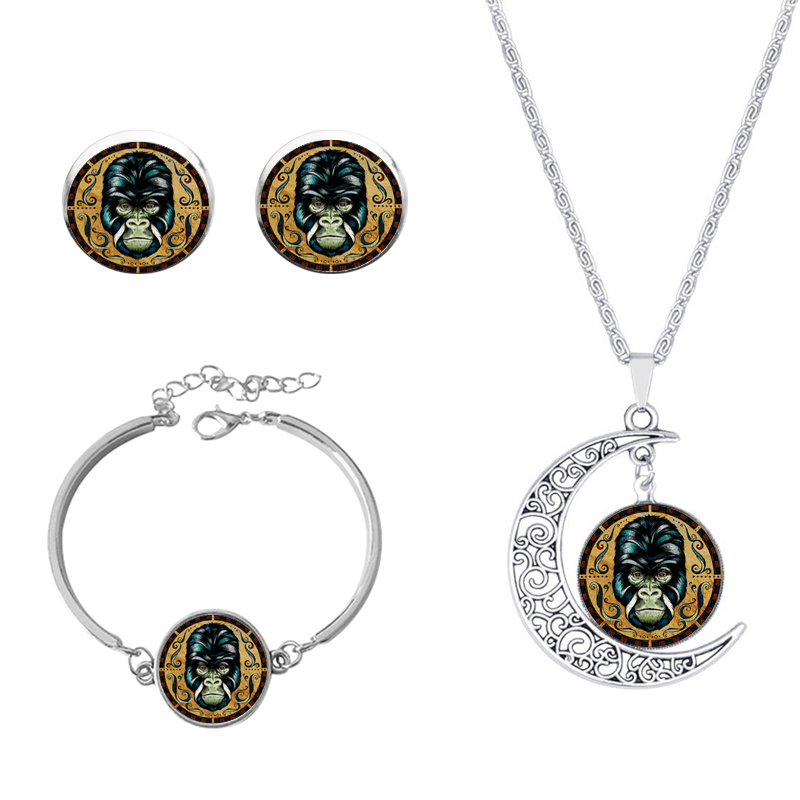 Roman Style African Style Animal Alloy Plating Inlay Glass Silver Plated Women's Jewelry Set display picture 22