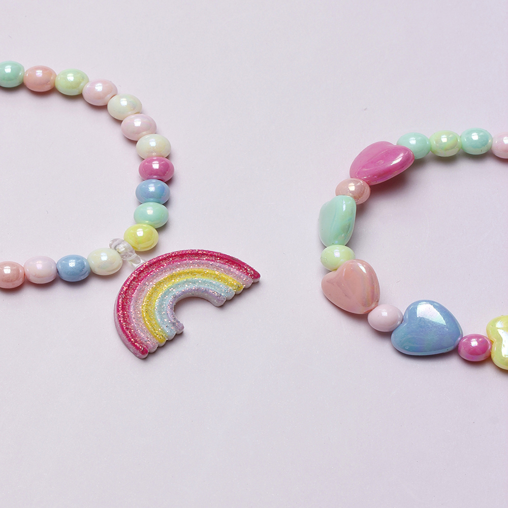 Princess Cute Rainbow Arylic Plastic Resin Scallop Chain Girl's Bracelets display picture 5