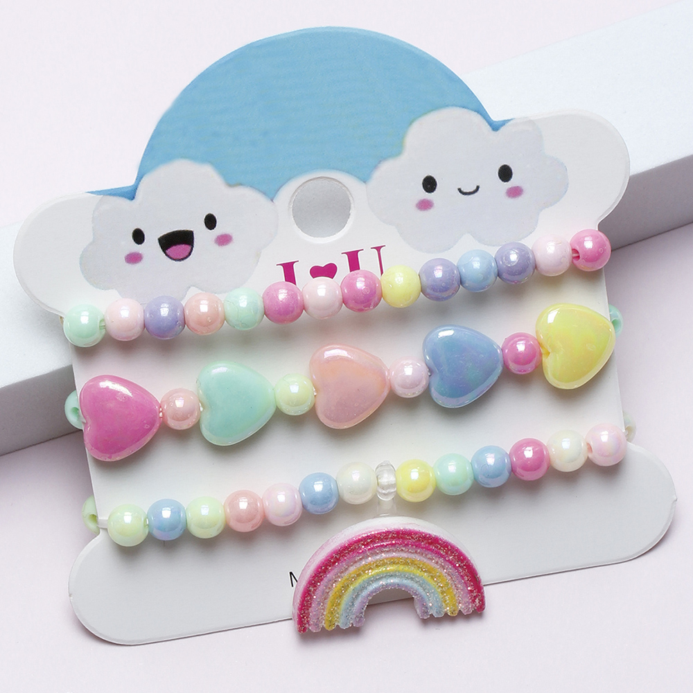 Princess Cute Rainbow Arylic Plastic Resin Scallop Chain Girl's Bracelets display picture 4
