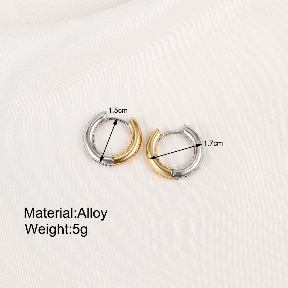 1 Pair Classic Style C Shape Quadrilateral Round Patchwork Plating Alloy Gold Plated Silver Plated Hoop Earrings display picture 22
