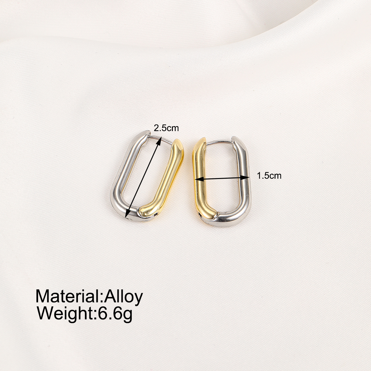 1 Pair Classic Style C Shape Quadrilateral Round Patchwork Plating Alloy Gold Plated Silver Plated Hoop Earrings display picture 24