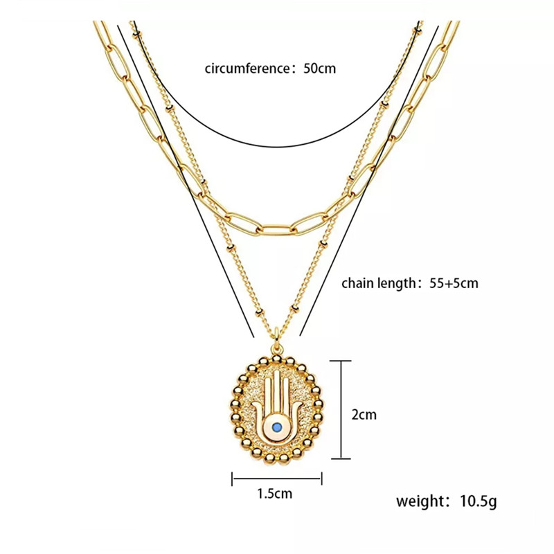 Wholesale Jewelry Commute Solid Color Alloy Iron Plating Layered Necklaces display picture 1