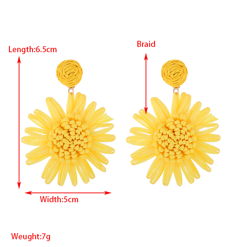 1 Pair Vacation Sweet Flower Plating Fabric Gold Plated Drop Earrings display picture 1