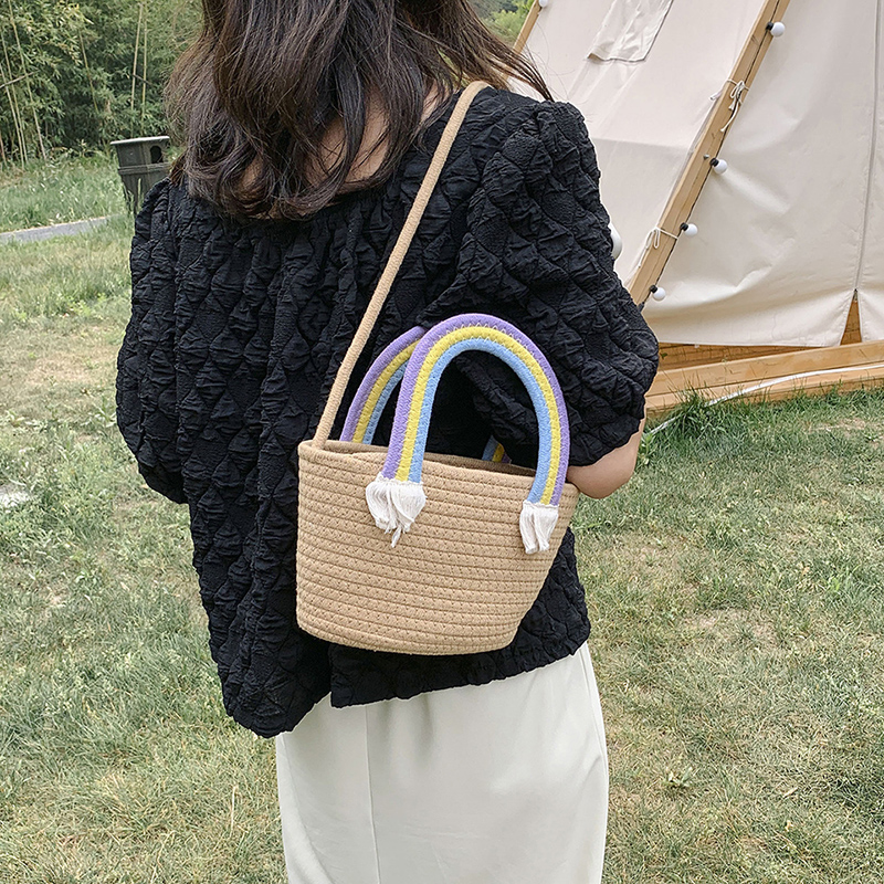 Femmes Printemps Été Paille Vacances Plage Sac À Main display picture 8