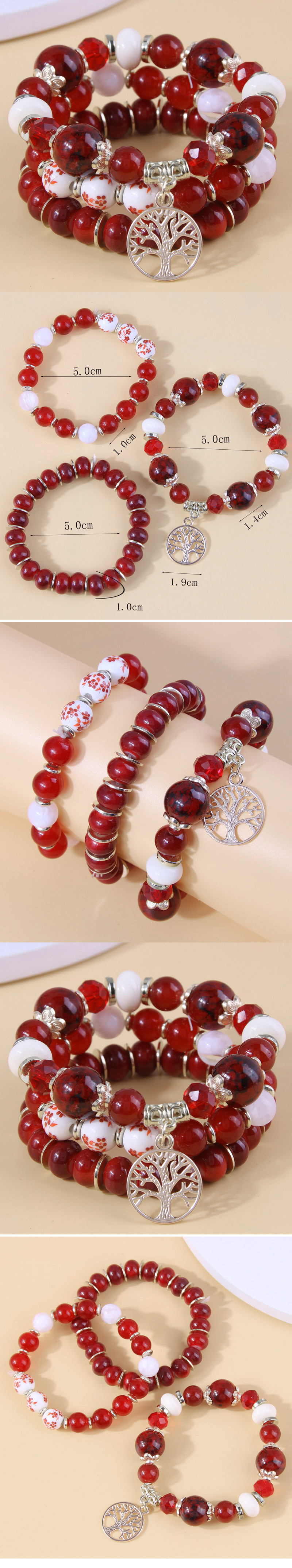 Simple Style Big Tree Alloy Glass Bead Beaded Women's Bracelets display picture 1