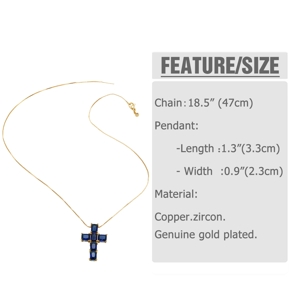 Retro Simple Style Cross Stainless Steel Copper Plating Inlay Zircon 18k Gold Plated Pendant Necklace display picture 1