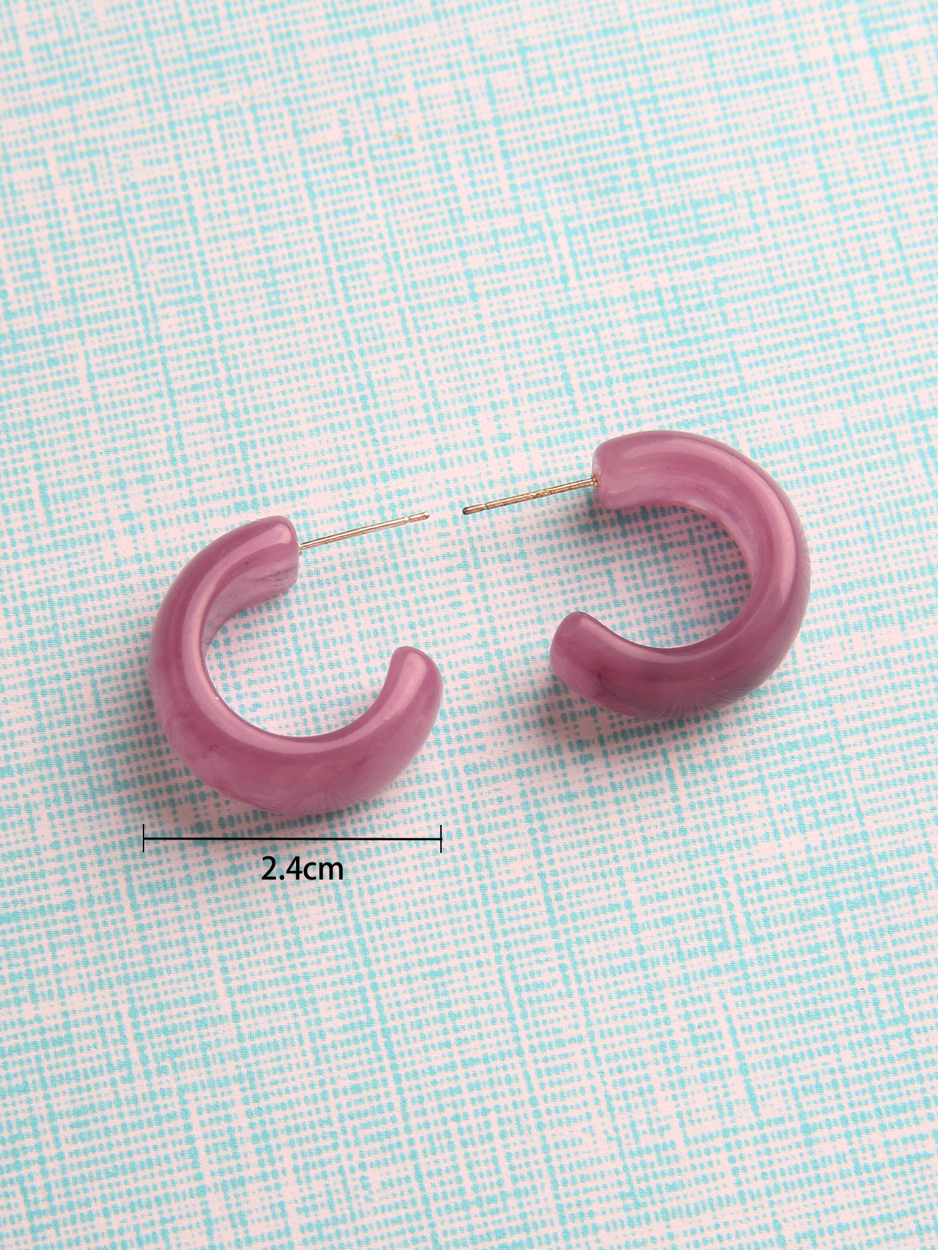 1 Pair Casual Vintage Style C Shape Plating Synthetic Resin Ear Studs display picture 4