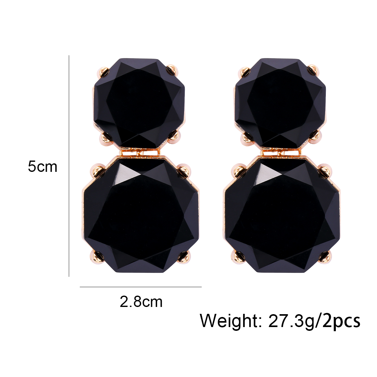 1 Pair Ig Style Round Inlay Alloy Resin Drop Earrings display picture 1