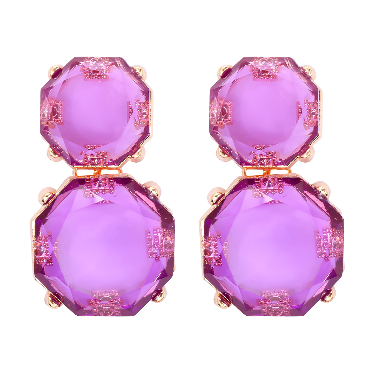 1 Pair Ig Style Round Inlay Alloy Resin Drop Earrings display picture 4