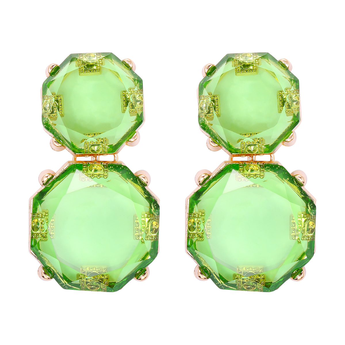 1 Pair Ig Style Round Inlay Alloy Resin Drop Earrings display picture 12