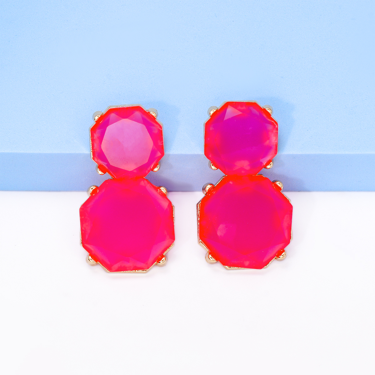1 Pair Ig Style Round Inlay Alloy Resin Drop Earrings display picture 11