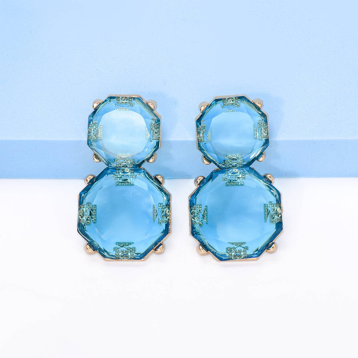 1 Pair Ig Style Round Inlay Alloy Resin Drop Earrings display picture 14