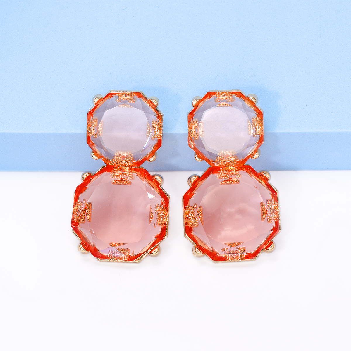 1 Pair Ig Style Round Inlay Alloy Resin Drop Earrings display picture 20