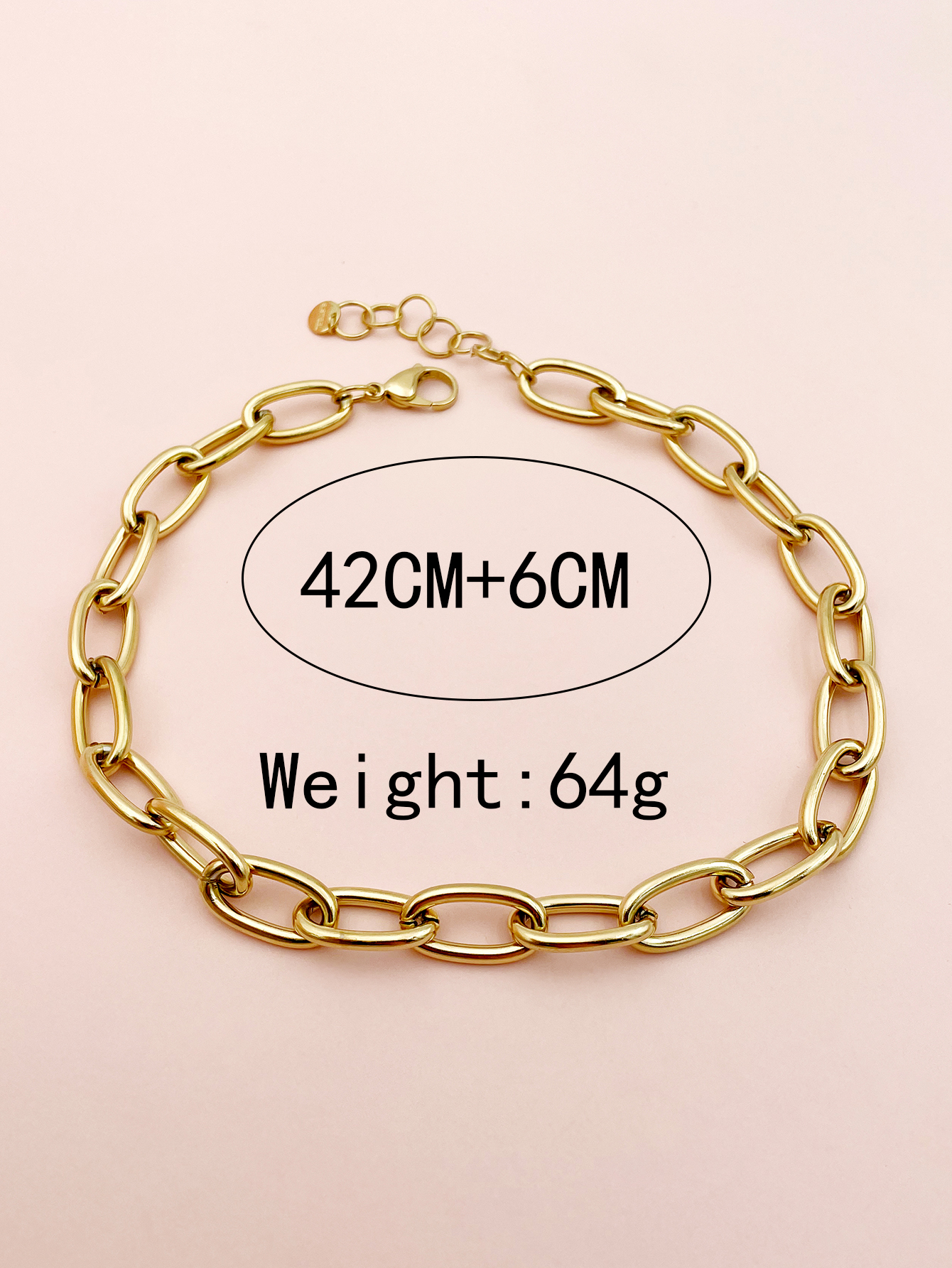 304 Stainless Steel 14K Gold Plated Hip-Hop Polishing Plating Geometric Necklace display picture 4
