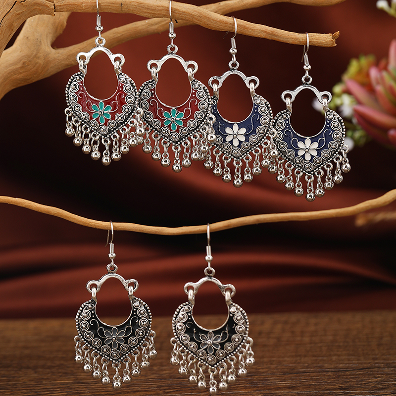 Ethnic Style Classic Style Tassel Flower Alloy Women's Drop Earrings display picture 2