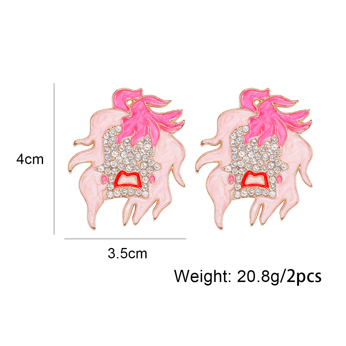 1 Pair Funny Cartoon Character Inlay Alloy Rhinestones Ear Studs display picture 1