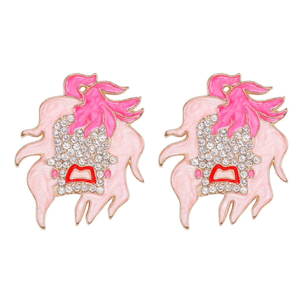 1 Pair Funny Cartoon Character Inlay Alloy Rhinestones Ear Studs display picture 4