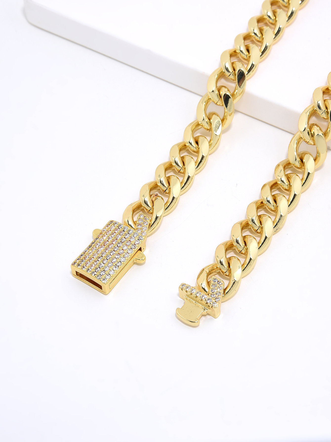 Hip-hop Geometric Copper Gold Plated Zircon Necklace In Bulk display picture 5