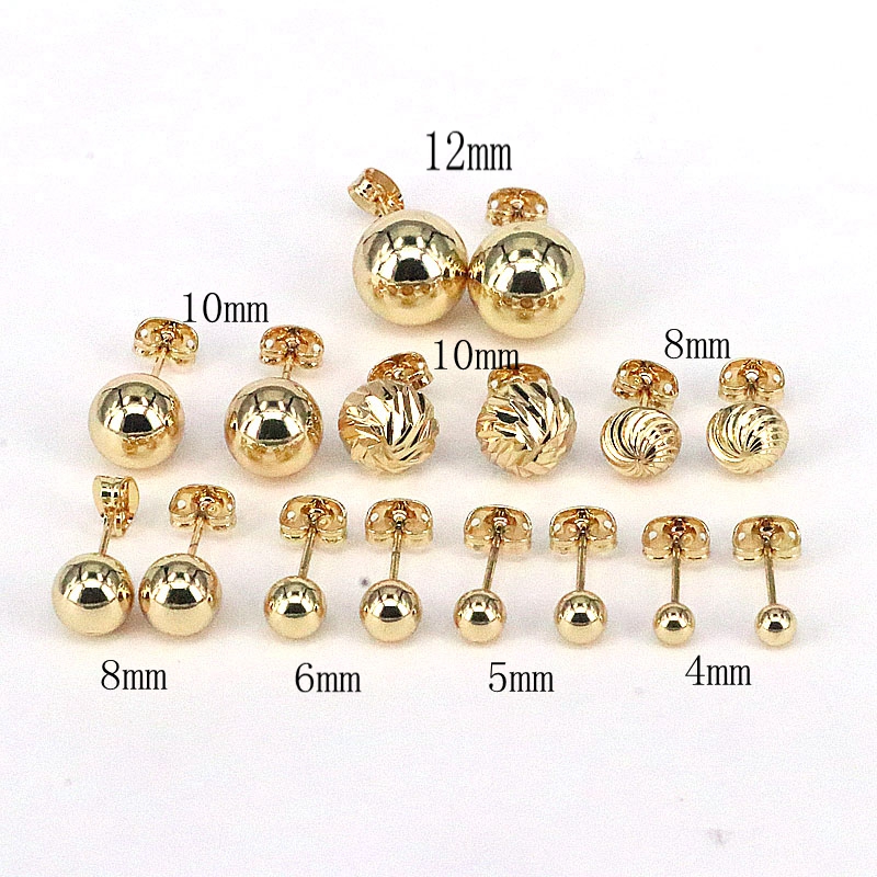 1 Pair Simple Style Round Plating Copper Gold Plated Ear Studs display picture 8