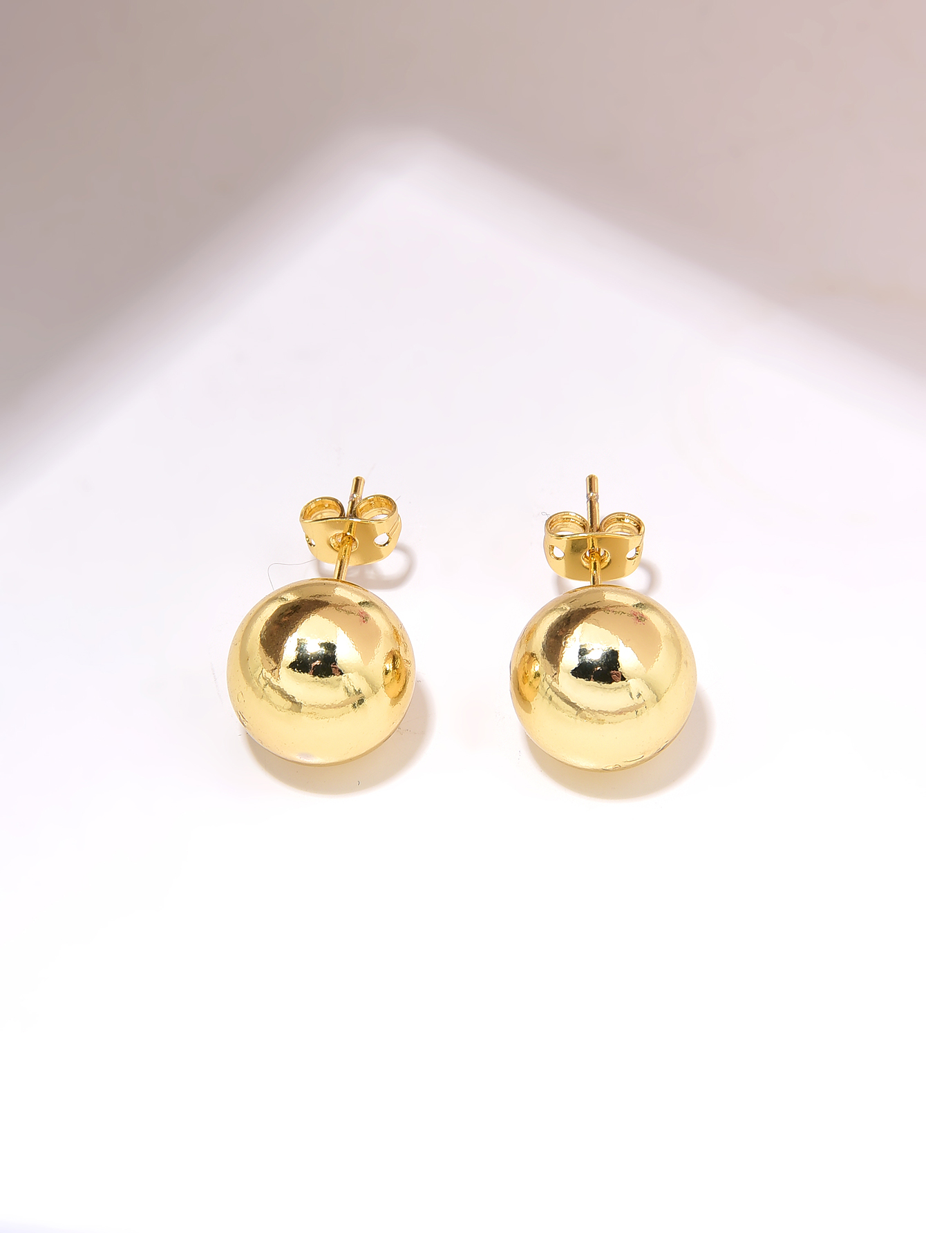 1 Pair Simple Style Round Plating Copper Gold Plated Ear Studs display picture 9