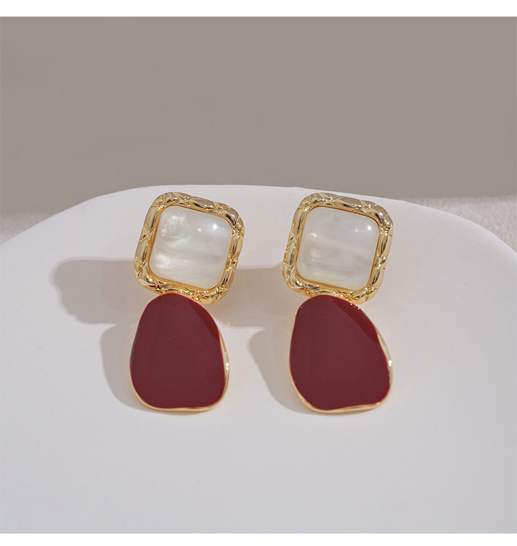 Simple Style Commute Square Alloy Patchwork Women's Drop Earrings display picture 1