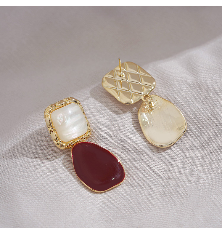 Simple Style Commute Square Alloy Patchwork Women's Drop Earrings display picture 4