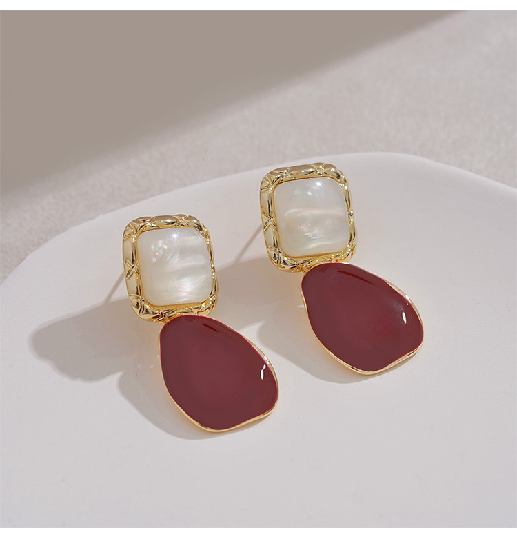 Simple Style Commute Square Alloy Patchwork Women's Drop Earrings display picture 3